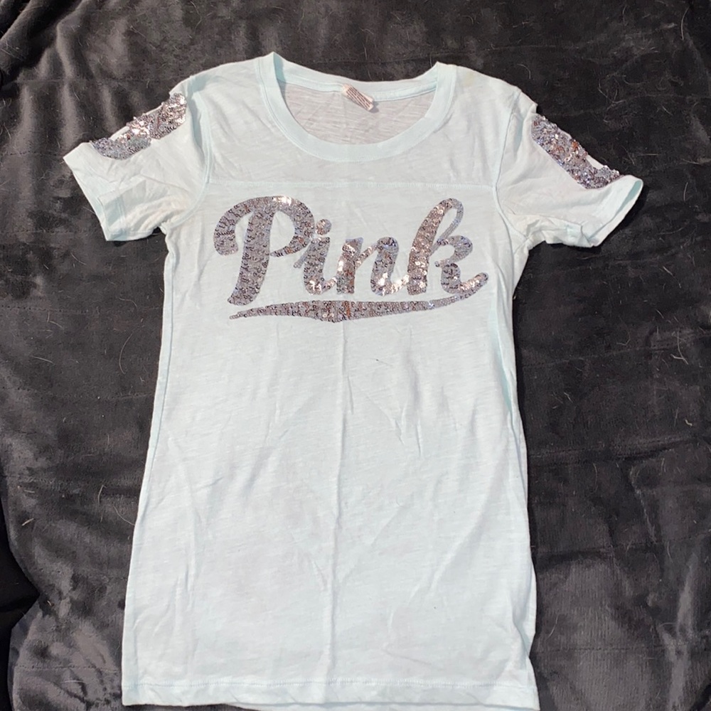 Light blue/Mint green PINK shirt